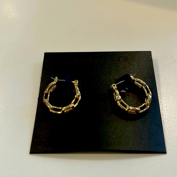 All Saints Small gold hoops - Picture 1 of 4
